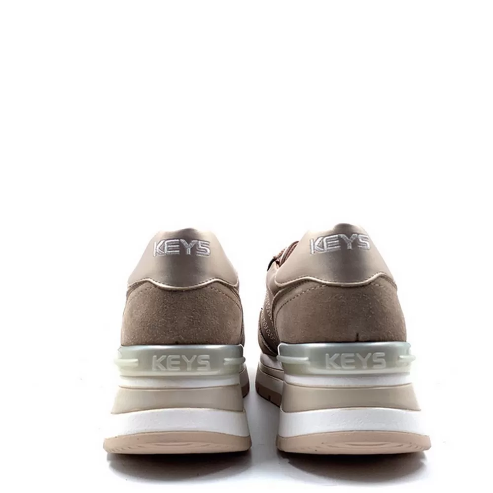 Γυναικεία Sneakers Δερμάτινα  Κ-11232 10014 Μπεζ Χρυσό Platino